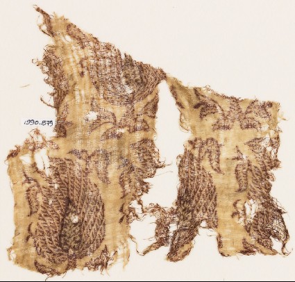 Textile fragment with stylized treesfront