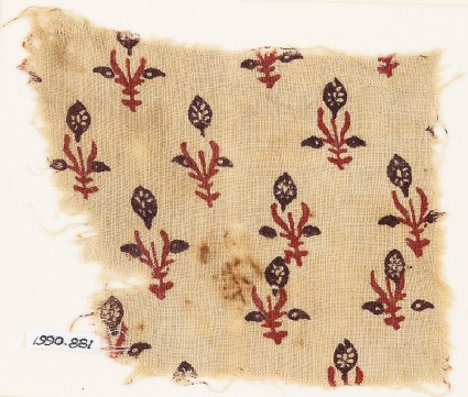 Textile fragment with flowersfront