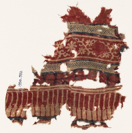 Textile fragment with tendrils, rosettes, and pillarsfront
