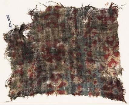 Textile fragment, possibly with medallions and cartouchesfront