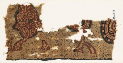 Textile fragment with stylized treesfront