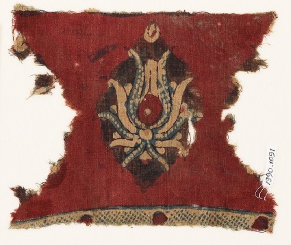 Textile fragment with flowerfront
