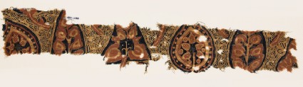 Textile fragment with stylized leavesfront