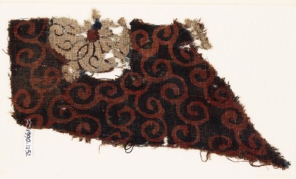 Textile fragment with tendrils and flowerfront