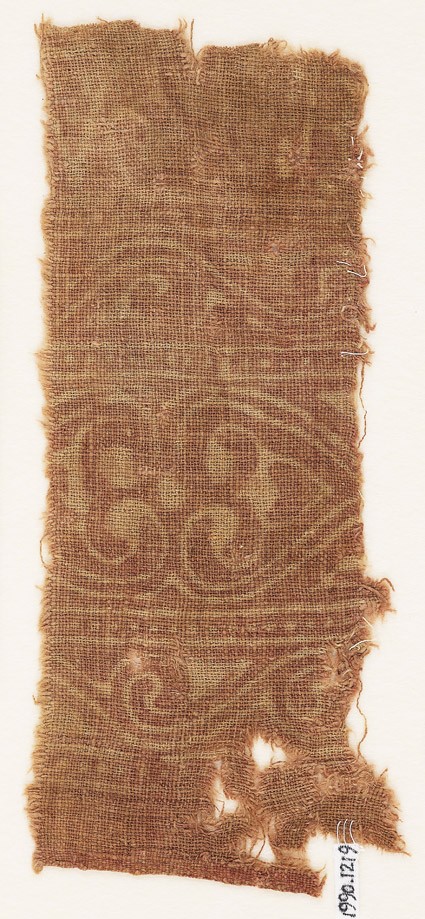 Textile fragment with linked heartsfront