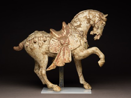 Earthenware figure of a horseside