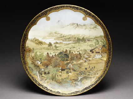 Kyo-Satsuma dish with landscape using westernized perspectivetop