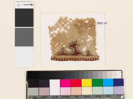 Textile fragment with half-palmette, diamond-shapes, and trefoilsfront