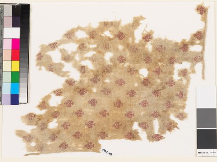 Textile fragment with stylized flowersfront