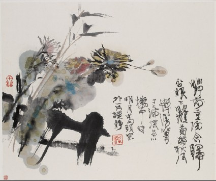 Calligraphy from Ji Quanqi and flowersfront