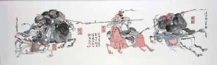 Three Heroes Fighting Lü Bu at Hulaoguanfront