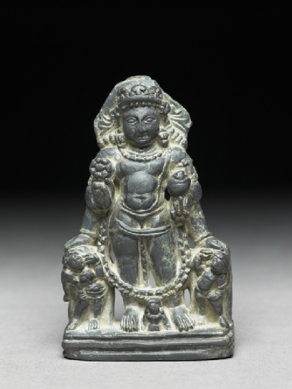 Figure of Vishnu with two attendant figuresfront