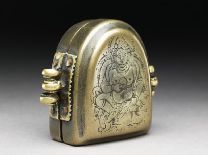 Amulet box with Jambhala, god of plentyside