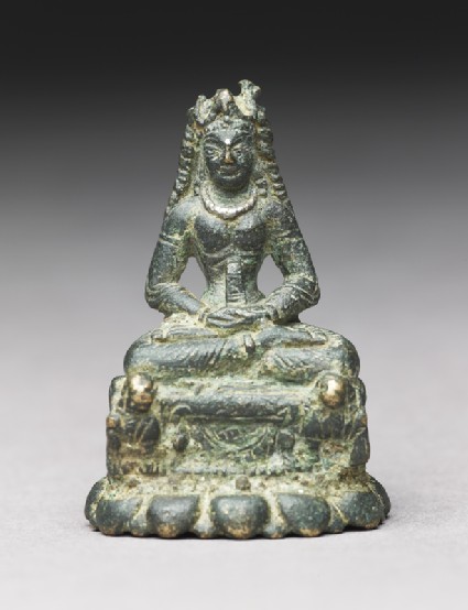 Figure of Tara seated on lion thronefront
