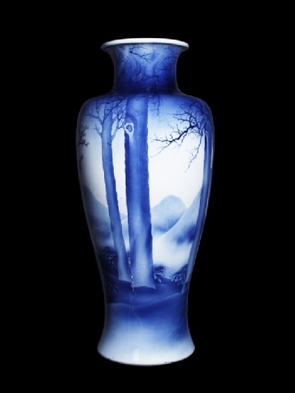 Vase with winter landscapeside
