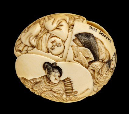 Ryūsa-style netsuke depicting the rokkasen, or six immortal poetsfront