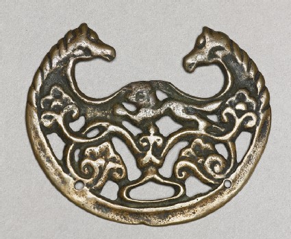 Talismanic plaque, or tokcha, with confronted horsesfront