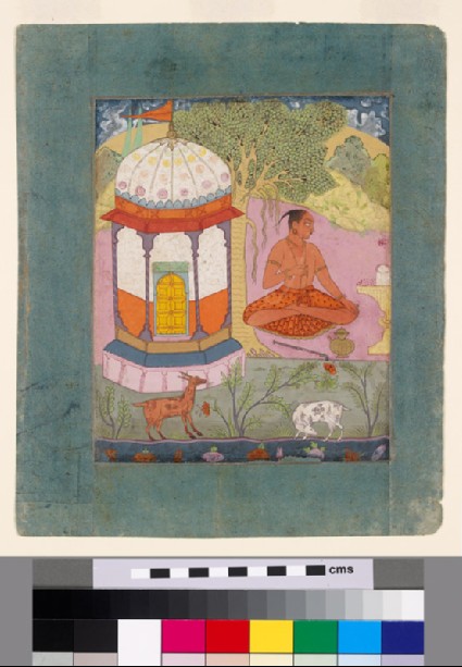 Ascetic in a landscape, illustrating the musical mode Bangali Raginifront