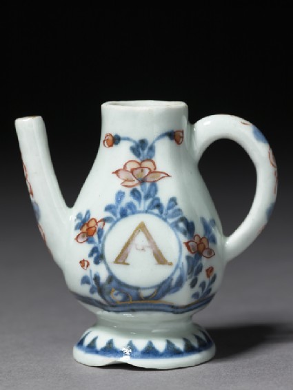 Miniature vinegar ewer marked with the letter 'A'side