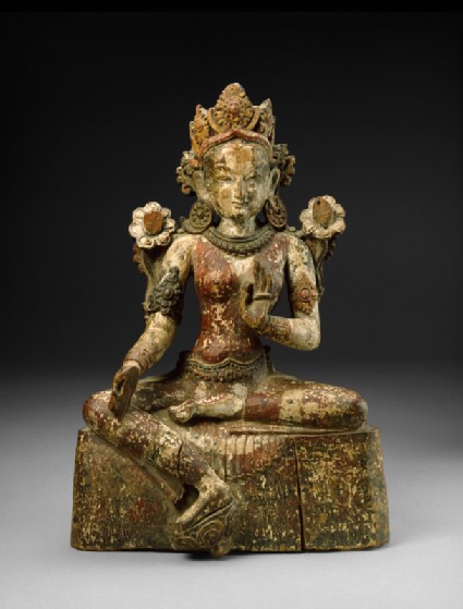 Seated figure of Tara wearing a foliate crownfront