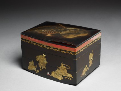 Picnic set box depicting the seven gods of good fortuneoblique