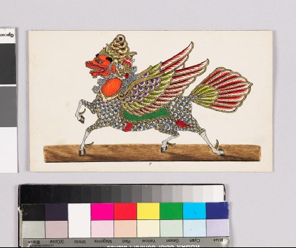 Card with a character from Wayang theatrefront