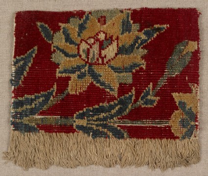 Mughal carpet fragment with floral designfront