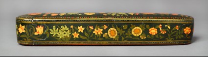 Qalamdan, or pen box, with floral decorationfront