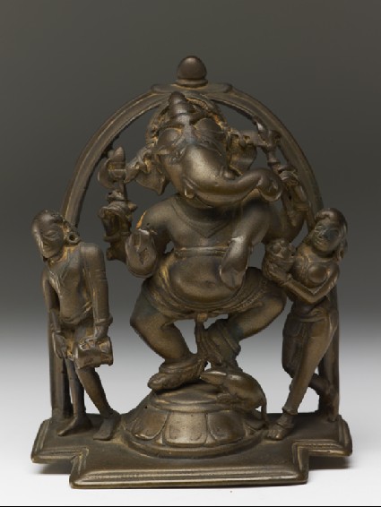 Dancing figure of Ganesha with attendantsfront