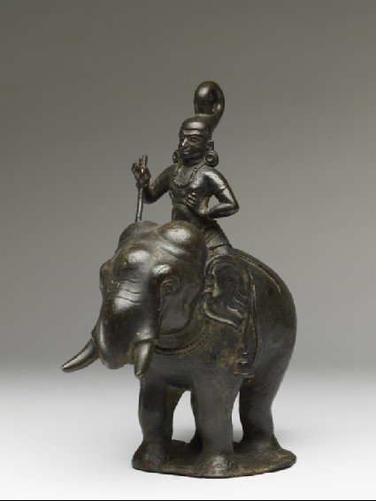 Figure of an elephant and rider from a hanging lampside