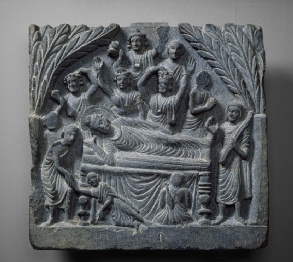 Relief depicting the death of the Buddha (Mahaparinirvana)front