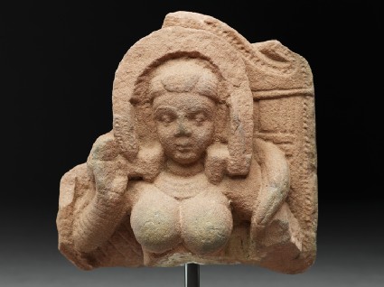 Fragment of a stele with goddessfront
