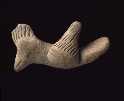 Terracotta figure of a birdside