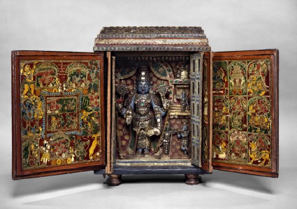 Portable shrine of Vishnu as Venkateshwarafront, open