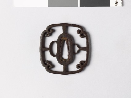 Mokkō-shaped tsuba with scrollsfront