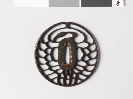 Tsuba with heraldic cranefront