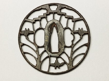 Round tsuba with yatsu-hashi, or eight-bridges, designfront