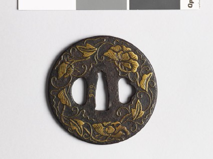 Tsuba with flowers and tendrilsfront