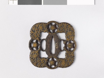 Tsuba with foliated stems and star shapesfront