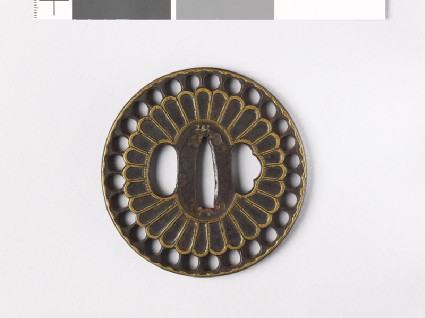 Tsuba with chrysanthemum floretsfront