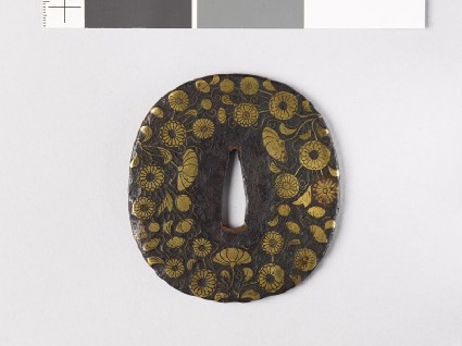 Tsuba with chrysanthemum spraysfront