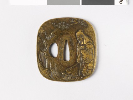 Tsuba depicting the Chinese poet  Li Pofront