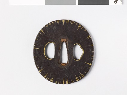 Tsuba with gold striationsfront