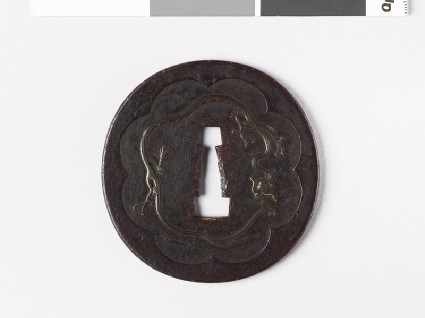 Tsuba with sword and amariō, or rain dragonfront