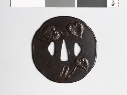 Tsuba with aoi, or hollyhock leavesfront