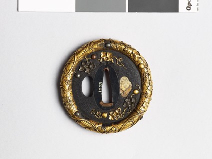 Tsuba with gourd vine and fruitsfront