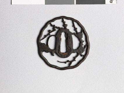 Tsuba with blossoming plum branchesfront