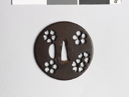 Tsuba with heraldic cherry blossomsfront