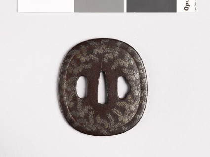 Tsuba with kiri, or paulownia, leavesfront