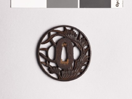 Tsuba with leafy plantsfront